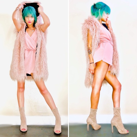 Pinko Pink Longline Fur Vest NWT - Picture 3 of 13